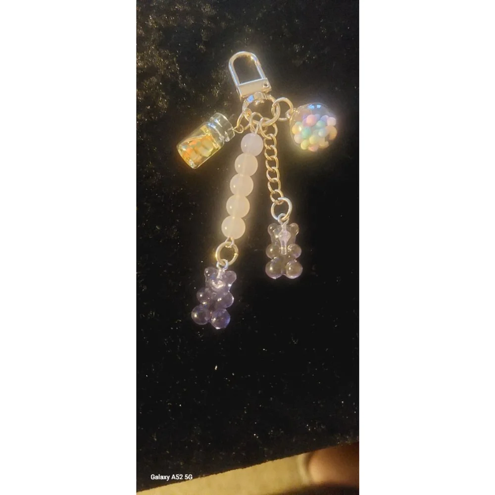 Gummy bear Keychain Purple and White